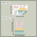 Dettaglio dell'adesivo coniglietto di Pasqua foglio 40x59cm e dimensione finale 60x37cm - Stile Coniglio a Strisce Multicolore (fun-e250)