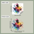 Dettaglio di adesivo murale hip hop con note musicali e misure per arredamento - 39*39cm(fun-f541)