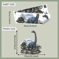 Dimensiones detalladas de la hoja y el acabado para pegatinas de pared de dinosaurios - 30*90cm*2pcs/fun-c79