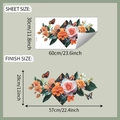Detail van bloemen muurstickers met orchideeën en vlinders en afmetingen op de muur - 30*60cm/fun-b126