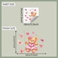 Guida dettagliata alle dimensioni del foglio e della finitura per adesivo murale orso - 14*14cm/fun-kg134