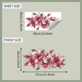 Gedetailleerde afmetingen en lay-out van de 30x60cm roze bloemen muurstickers - 30x60cm (fun-b130)