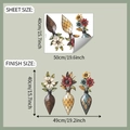 Dimensioni dettagliate del foglio e del risultato dei wall sticker vasi vintage - Vaso Vintage (fun-f549)