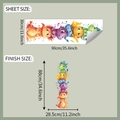 Especificaciones de tamaño detalladas para pegatinas de dinosaurios de 90x30cm - Dinosaurios Apilados (fun-d44) / 29*90cm