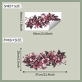 Detailansicht der Bogen- und Endmaße des rosa Blumen-Wandtattoo-Sets für Wände - 30*60cm/fun-b131