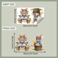 Cartoon mouse Easter wall sticker sheet size 30x50cm and finish size 28x50cm guide - 30x50cm