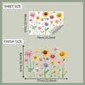 Detailansicht der Sonnenblumen Wandsticker mit Layout und fertigen Größenabmessungen - 40*59cm