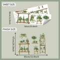 Detail of hand-painted potted plant wall stickers set with 30x90cm sheet dimensions - 30*90cm (2 Sheets) / fun-c81