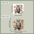Cartoon owl on autumn branch wall sticker dimensions and layout size specifications - 29x30cm