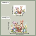 Dimensioni dettagliate dell'adesivo murale con coniglietto pasquale uova e fiori - 30x38cm / Stile Acquerello Coniglio e Uovo (fun-f525)