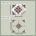 Infographic met afmetingen voor muurstickers met vintage mandala-bloemenpatroon - 30*38cm/fun-f523 UV Transparant