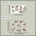Detail showing sheet and finish dimensions for colorful sparrow wall stickers - 30*60cm
