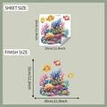 Dettagli delle dimensioni del foglio e del layout finale degli adesivi pesci tropicali - Stile Pesce Corallo (fun-m364) / 29*29cm