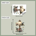 Size specifications for vintage street lamp wall sticker showing sheet and finish dimensions - 30*39cm/fun-f568