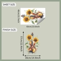 Detail of sunflower violin wall sticker showing sheet size and finish size dimensions - 40*60cm
