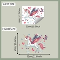 Guida alle taglie adesivi unicorno con foglio 40x50cm e misura finale di 40x55cm - 40*50cm (fun-f586)