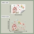 Cartoon dream house wall sticker with flower fairy showing sheet size and finish size details - 40*60cm (fun-e273)
