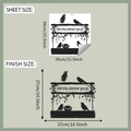 Detail view showing bird silhouettes and Safe Trip quote wall decal sheet dimensions - Bird Slogan Style (fun-f569)