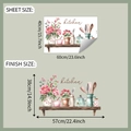 Detail view of kitchen wall sticker with sheet and finish size dimensions guide - 40x60cm