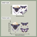 Details zu Bogengröße und Fertiggröße für lila Schmetterling Wandaufkleber Dekor - Lila Schmetterling Und Motte (fun-e274) / 40x60cm
