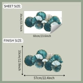 Infographic showing sheet and finish dimensions for blue and gold floral wall stickers - 35x60cm (fun-g30)
