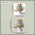 Detaillierter Größenvergleich für süßen 3D Frosch Zeitungslesend Wandaufkleber - 29*29CM (fun-m370)