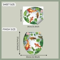 Detail showing sheet size 39x35cm and finish size of lotus koi pond toilet sticker - fun-m365 / 35*39CM/fun-m365