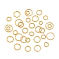 Anneaux de jonction dorés en acier inoxydable de tailles variées pour bijoux DIY - 0.7x5mm / Or