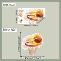 Detail showing dimensions of flaming basketball wall sticker from 35x60cm to 49x45cm - 35*60cm/fun-g32