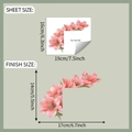Detail view of pink tulip wall sticker showing layout dimensions and finished size - 16*19cm/fun-kg145