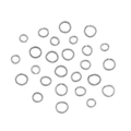 Anneaux de jonction en acier inoxydable argenté de tailles variées pour bijoux - 0.5x3.5mm / Acier