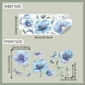 Gedetailleerde afmetingen voor blauwe papaver bloemen muurstickers met vlinders decor - 29*90cm