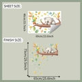 Detail showing cartoon koala and bird wall sticker sheet size and finish dimensions - 40x60cm (fun-e279)