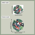 Gedetailleerde maattabel voor muurstickers met velafmetingen en afgewerkte grootte - Koi Lotus Vijver Stijl (fun-f598 107)