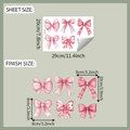 Dettaglio dimensioni del foglio e finitura per adesivi murali fiocchi rosa acquerello - Set Combinazione Fiocchi Rosa