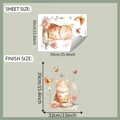 Details der Wandsticker-Maße mit orangefarbener Katze, Kaffeetasse und Schmetterlingen - Mollige Orange Katze Schmetterling Stil (fun-f607) / Standard Spezifikation
