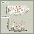 Scheda tecnica con dimensioni del foglio e misura finale degli adesivi murali con conigli - Set Coniglio e Fiori ad Acquerello (fun-c96) / 29x90cm