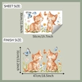 Dettaglio adesivo gatto che mostra foglio 30x50cm e dimensione finale 31x47cm - Stile Gatto Arancione Farfalla Cartone Animato (fun-f610)