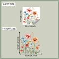 Detaillierte Wildblumen-Fensteraufkleber mit Blattgröße und fertigen Anwendungsmaßen - 39*39cm Bemalte Mohnblume