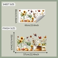 Detailed sheet and finish size dimensions for sunflower and cutlery wall stickers - 30x60cm