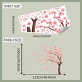 Detail view of Sakura wall sticker with 30x90cm sheet and 100x123cm finish dimensions - 30x90cm