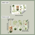 Guide des tailles des stickers muraux chats et plantes avec dimensions précises en cm - 40x60cm