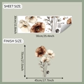 Size chart for poppy flower wall stickers showing sheet and finish dimensions - 29*90cm/fun-d56
