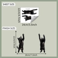 Detaillierte Größenübersicht für zwei lustige schwarze Katzen-Wandtattoos für die Wand - 12*14cm Stil (fun-kg158)