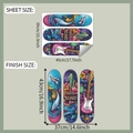 Detailed view of ocean and rock theme stickers featuring surfboard and shark wall decals - 39x45cm