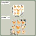 Cartoon chicken wall sticker sheet size and finish dimensions for home decoration - Funny Cartoon Chicken Style (fun-f683)