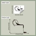 Size guide for creative coffee cup wall sticker with sheet and finish dimensions - 13x16cm / Black