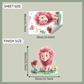 Details zu Layout und Endgröße der Wandaufkleber mit Zeichentricklöwe und Mädchen - Kleiner Löwe Mädchen (fun-e294) / 40cmX60cm