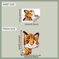 Cartoon tiger car sticker sheet size 12x16cm and finished peeking effect display - Cartoon Peeking Tiger / 12x16cm (fun-f670)