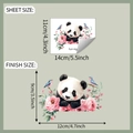 Größentabelle für Panda und Blumen Wandaufkleber mit Blatt- und Endmaßen - 11*14cm
